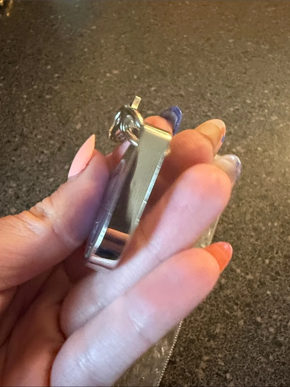 Blue Keychain Pocket Watch with Lobster Clip